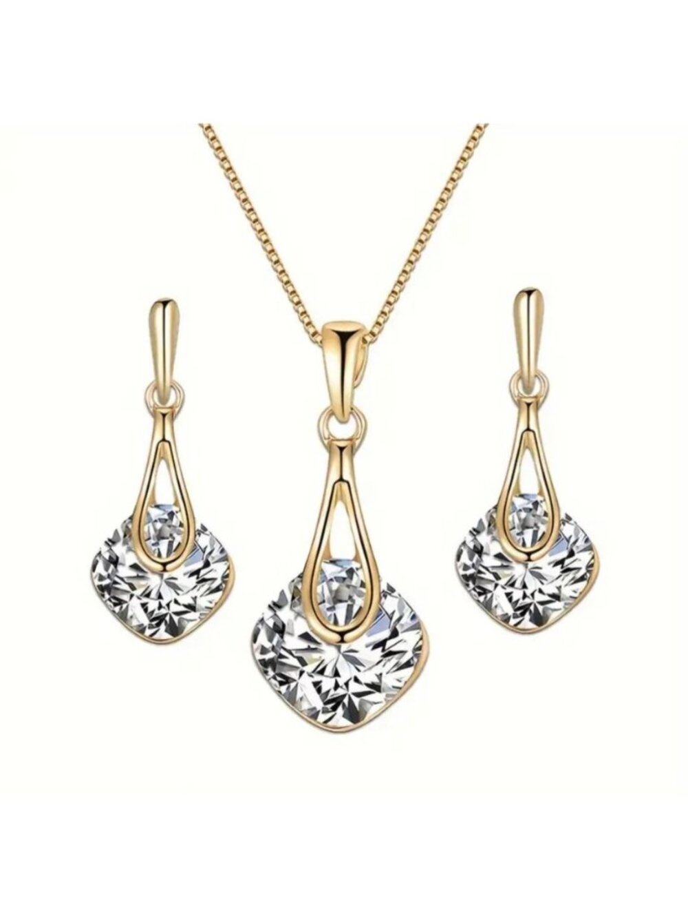 Dangle Earrings + Necklace Elegant Jewelry Set